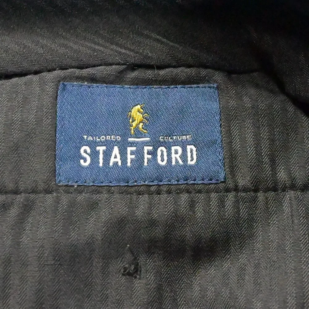 Stafford 38 x 32 Gray Classic Fit Travel Performance Microfiber Mens Dress Pants